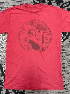 Taylor Swift Distressed “Treacherous”Red Graphic Short Sleeve Tee